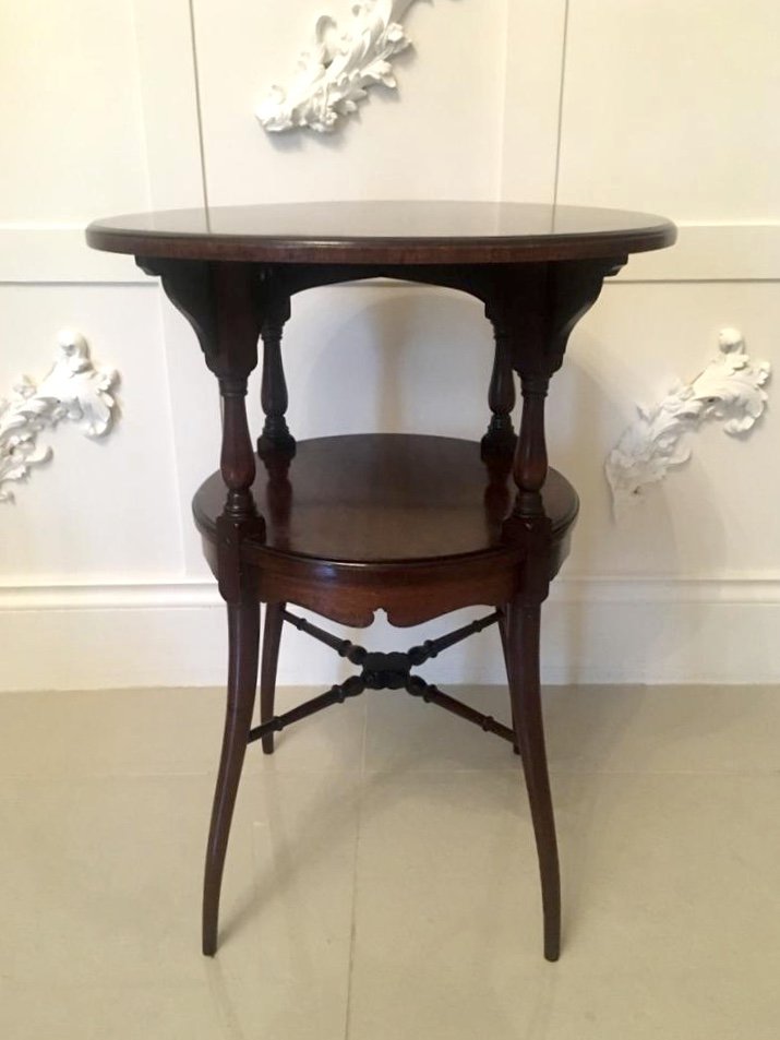 Antique Victorian Mahogany Lamp Table - Image 2